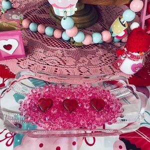 DIY Heart & pink filled tray 5”